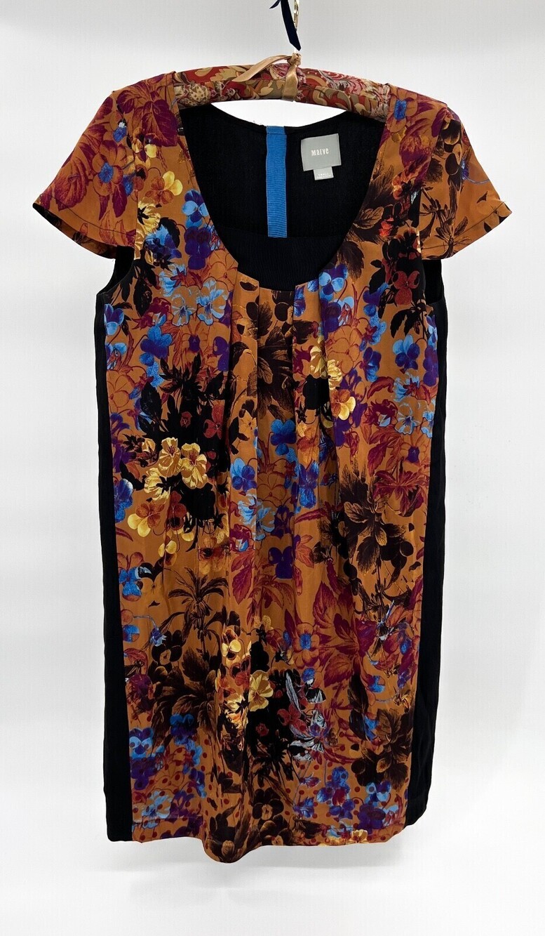 Maeve Anthropologie Dress Womens Small Silk Floral Shirt Dress Short Whimsical